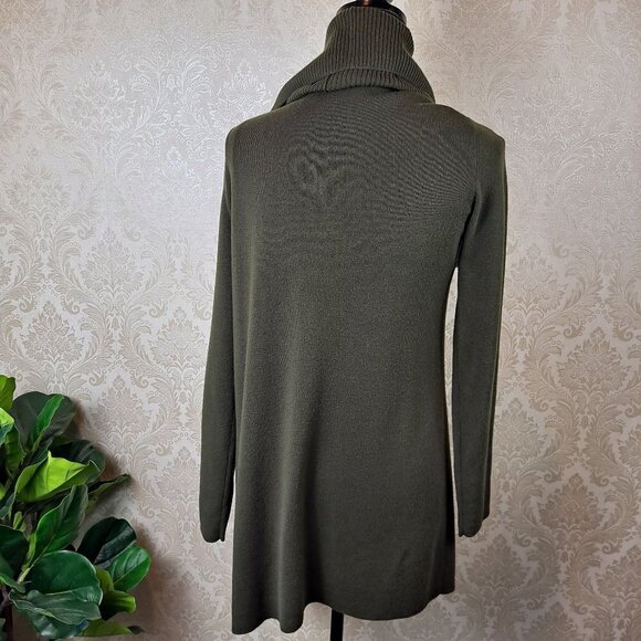 Lafayette 148 Size Medium Dark Olive Green Tank Top and Shawl Collar Sweater - Picture 6 of 15